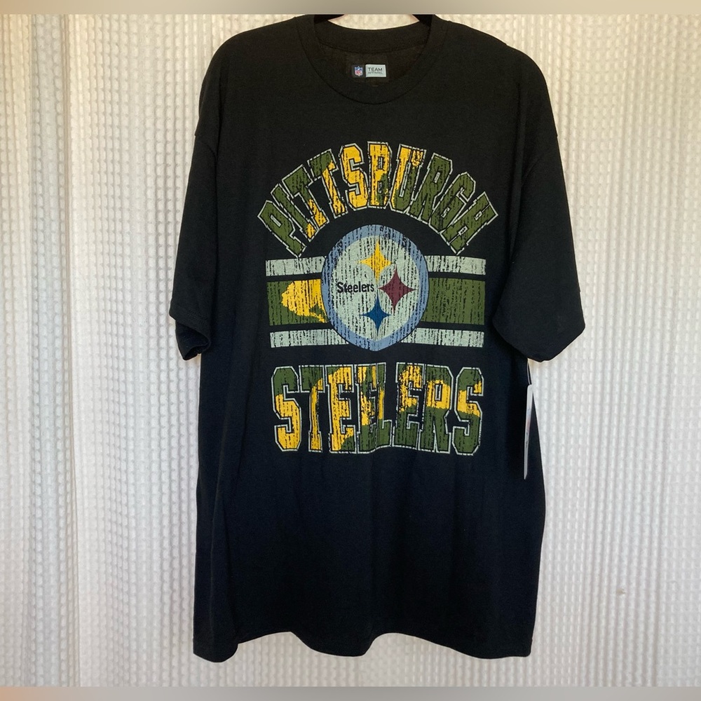 NWT Pittsburgh Steelers distressed camo football jersey NFL Team Apparel sz 2XL